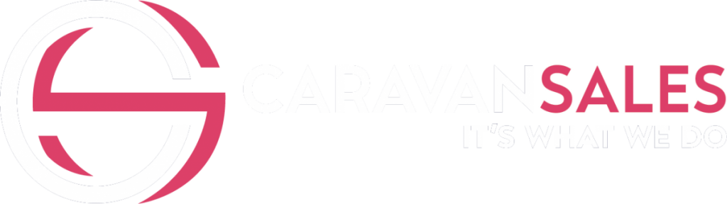 caravan sales logo it's what we do white