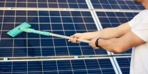 cleaning caravan solar panels